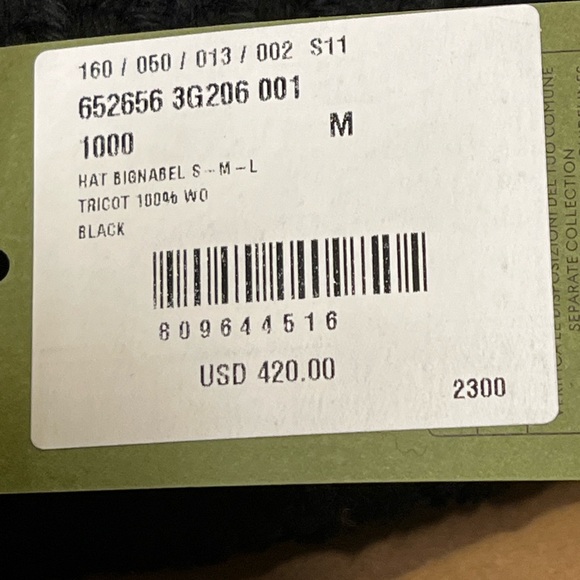 Gucci Knit Wool Logo Hat Women’s Size Medium - Picture 5 of 7